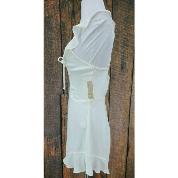 New Flynn Skye Mimi Romper Womens M Off White Ruffle Shorts Rayon - Picture 2 of 7